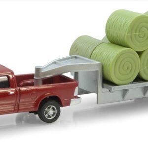 Ertl Dodge Pickup with Diecast Trailer and Bales, 164-Scale Kit