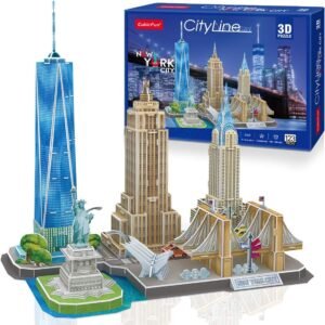 CubicFun 3D Puzzle Cityline New York Architecture Building Model Kits, Statue of