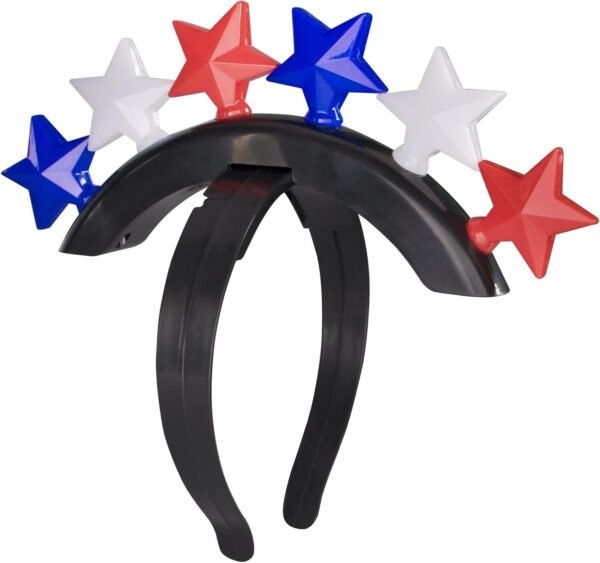 LED Light Up Patriotic USA Red, White and Blue Stars Mohawk Headband