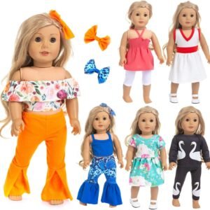Ecore Fun 6 Sets 18 Inch Doll Clothes Casual Outfits for American
