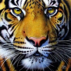 SUNSOUT INC Golden Tiger Face 1000 pc Jigsaw Puzzle Kit