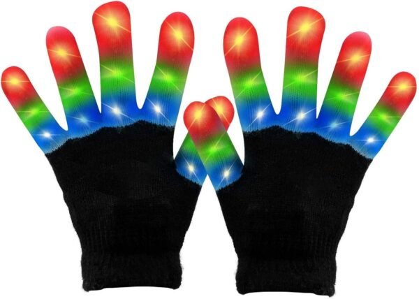 WEICHUANGXIN LED Gloves, Light Up Gloves Finger Lights 6 Modes Flashing LED