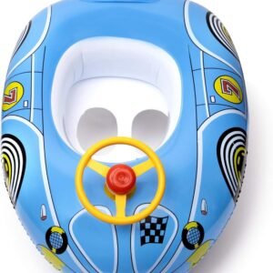 aquablu Inflatable Blue Race Car Cool Summertime Swim Seat & Float Toy