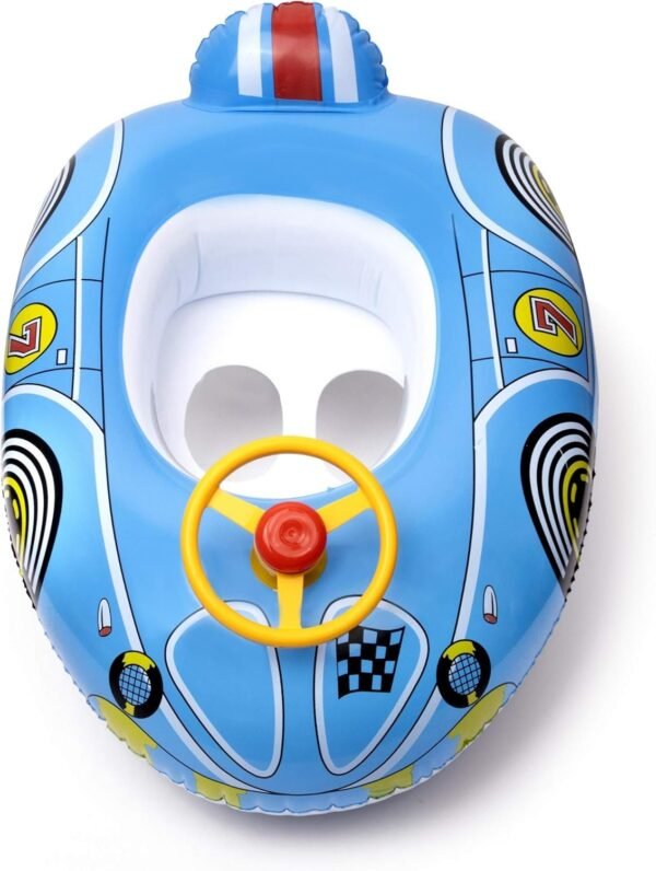 aquablu Inflatable Blue Race Car Cool Summertime Swim Seat & Float Toy