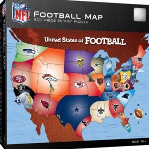 MasterPieces NFL USA Map Jigsaw Puzzle, United States of Football, 500 Pieces