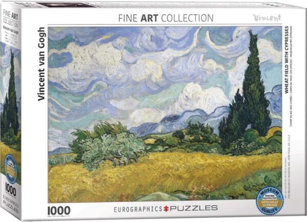 Wheat Field with Cypresses by Vincent Van Gogh 1000-Piece Puzzle, Model6000-5307