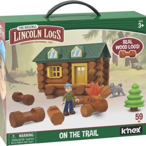 LINCOLN LOGS-On The Trail Building Set-59 Pieces-Real Wood Logs - Ages 3+
