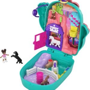 Polly Pocket Pocket World Cactus Cowgirl Ranch Compact, 2 Micro Dolls, Accessories