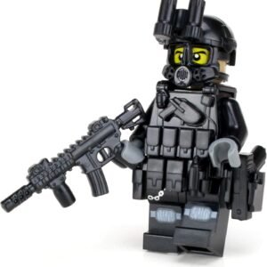 Battle Brick Police SWAT Tactical Assault Officer M4 Carbine SKU49 Custom Minifigure