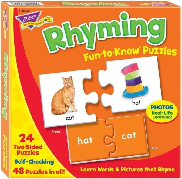 Trend Enterprises Rhyming Fun-to-Know Puzzle Kit Toy Fun Kids Pack