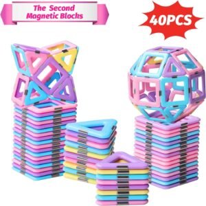 HOMOFY 40PCS Castle Magnetic Blocks - Learning & Development Magnetic Tiles Building
