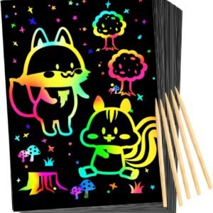 Qxnew Rainbow Scratch Art for Kids Magic Scratch off Paper Children Art