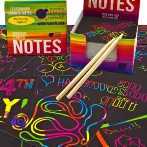 Purple Ladybug Rainbow Scratch Off Mini Art Notes 2 Wooden Stylus Set