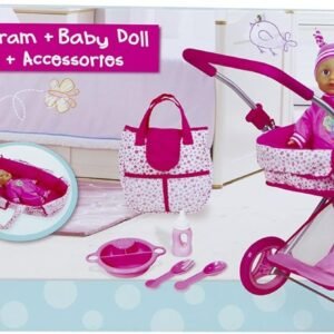 Lissi Doll Pram with 13 Baby Doll & Accessories Role Play Toy