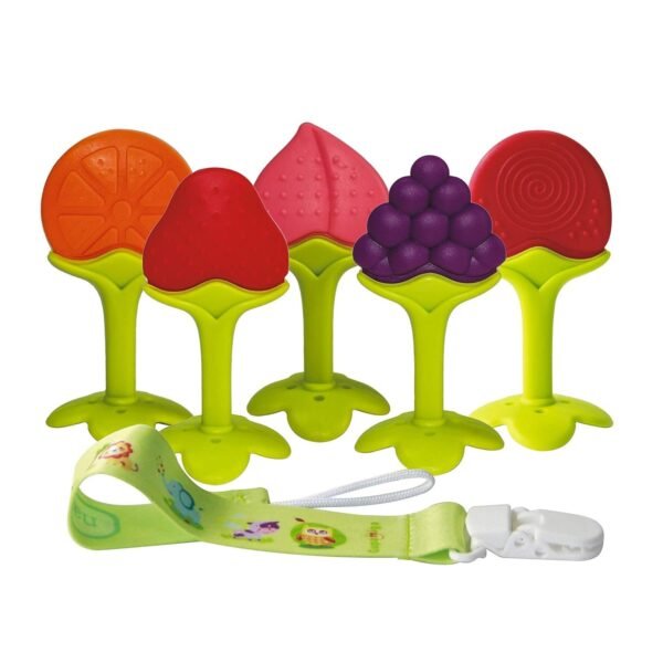 Baby Teething Toys BPA Free Soft Silicone Baby Fruit Teethers Toys with