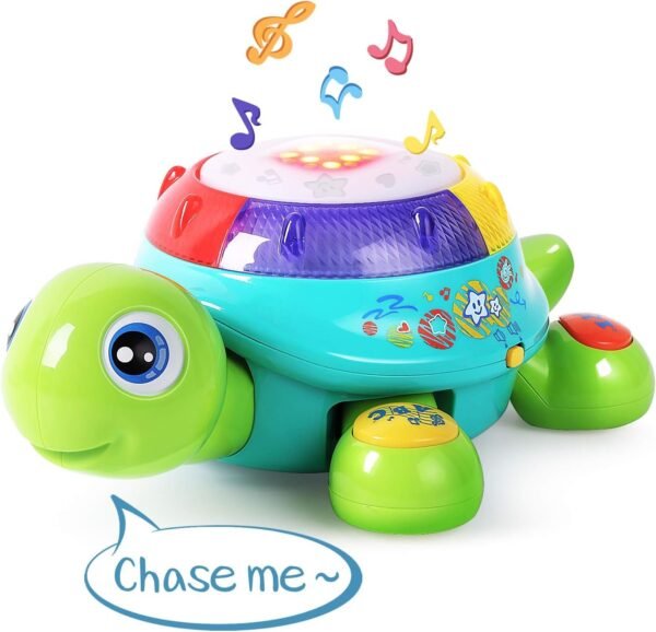 Musical Turtle Toy, English & Spanish Learning, Electronic Toys W/ Lights and