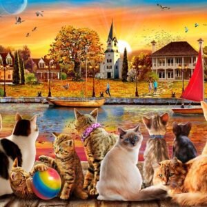 Vermont Christmas Company Dockside Cats Jigsaw Puzzle 1000 Piece Kit