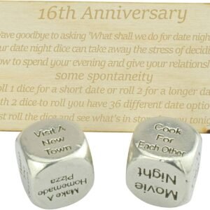 16 Year Anniversary Metal Date Night Dice - Create a Unique 16th