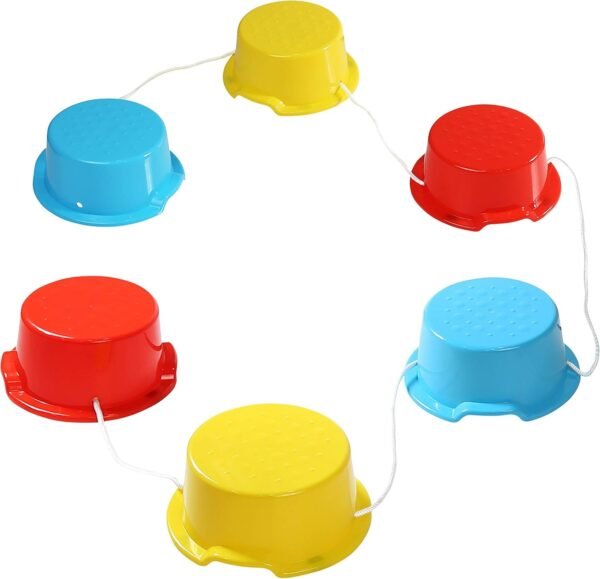Milliard Kids Stepping Balance Buckets 6-Pack with Anti-Skid Pads, Stackable Gross Motor,