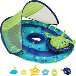 SwimWays Baby Spring Float Activity Center with Canopy - Inflatable Float for