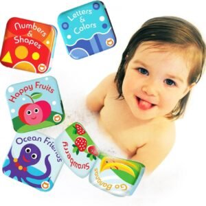 BabyBibi Floating Baby Bath Books. Kids Learning Bath Toys. Waterproof Bathtime Toys
