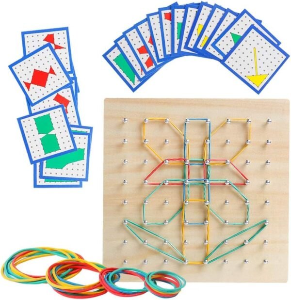 Wooden Geoboard Mathematical Manipulative Material Array Block Geo Board Graphical Educational Toys