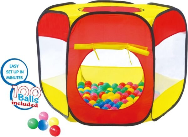 POCO DIVO 100-Ball Pit Play Tent Popup Hexagon Mesh Playpen Toddler Birthday
