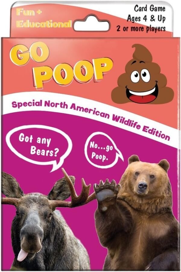 Tree-Free Greetings North American Wildlife Go Poop Card Game, for Ages 4