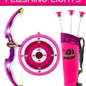 Toysery Bow and Arrow for Kids Set with LED Flashing Lights Archery
