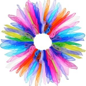 28pcs Lee-buty Dance Scarves, Square Juggling Silk Dance Scarves Play Scarves Movement