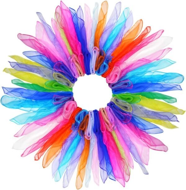 28pcs Lee-buty Dance Scarves, Square Juggling Silk Dance Scarves Play Scarves Movement