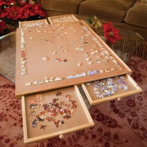 Bits and Pieces Original Standard Wooden Jigsaw Puzzle Plateau-The Complete Puzzle Storage