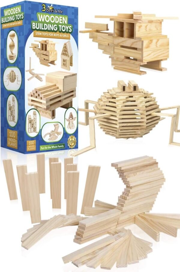 3 Bees & Me Wooden Building Toys - STEM Toys for Boys
