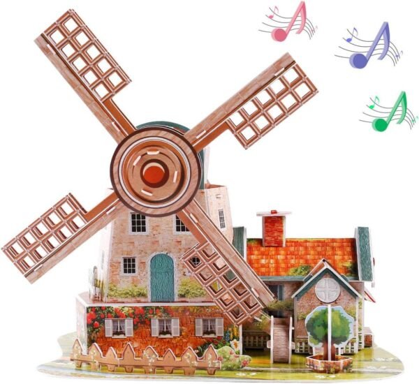 Holland Windmill 3D Jigsaw Puzzle Paper Model DIY Fun & Educational Toys