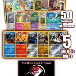 50 Pokemon Cards Plus 5 Rare Holo Foil and Learn to Play