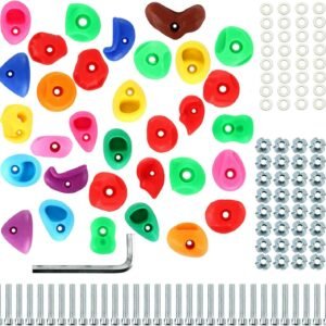 Yaesport 32 Large Kids Rock Climbing Holds - with Mounting Hardware for