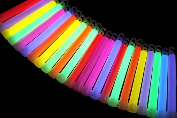 NuLink Glowstick, 25 6 Glow Sticks Cham Lights Flat Bottom, Assort Colors