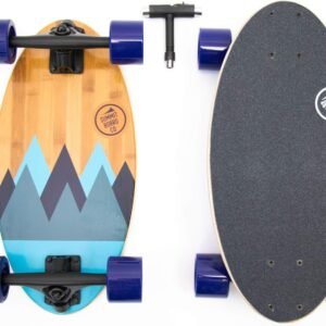 Summit Board Co Short Longboard Skateboard Deck with Precision Bearings and Rugged