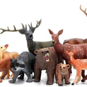 Woodland Animals Figurines Toys, 10 Piece Realistic Plastic Wild Forest Animals Figures