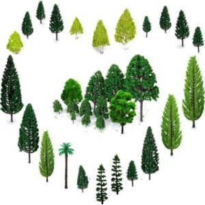 OrgMemory 29pcs Mixed Model Trees 1.5-6 inch4 -16 cm, Ho Scale Trees,