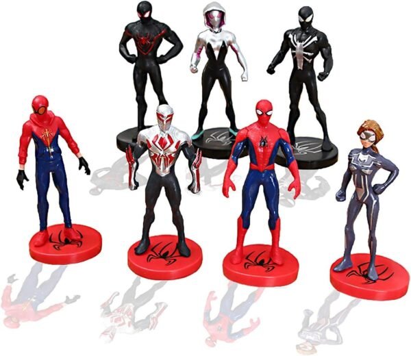 YongEnShang 7 Pieces Mini Super Heroes Action Figures,Spider-ManInto The Spider-Verse Toy Sets
