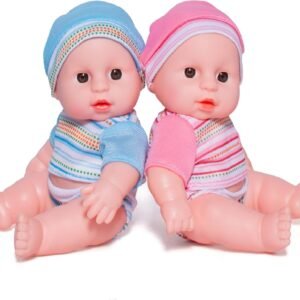 Prextex Mini Twin Dolls Set - 7.5 Inch Cute Baby Boy and
