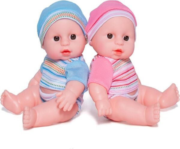 Prextex Mini Twin Dolls Set - 7.5 Inch Cute Baby Boy and