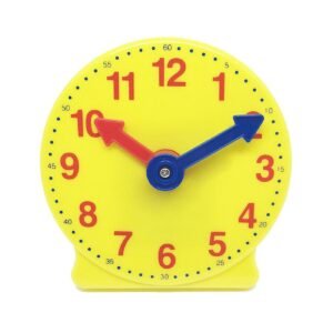 hand2mind Learning Clock, Learn To Tell Time With Geared Practice Clock, Plastic,