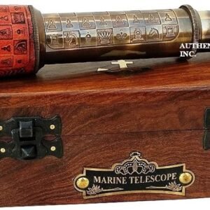 The 6th Century Nautical Handheld Pirate Brass Telescope with Wooden Box,Sailor Home