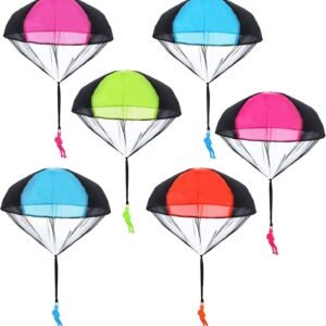 Blulu 6 Pieces Parachute Toys Tangle Free Throwing Hand Throw Soldiers Toss