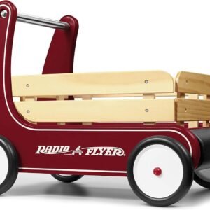 Radio Flyer Classic Walker Wagon, Sit to Stand Toddler Toy, Wood Walker