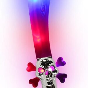 LED Light Up Flashing Kids Pirate Buccaneer 23 inch Sword Skull Multi