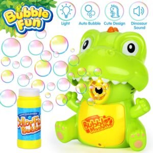 Elover 2 in 1 Bubble Machine Automatic Bubble Blower with LED Light