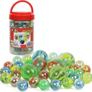 Kiddie Play 200 Glass Marbles for Kids Bulk Including 6 Shooters in